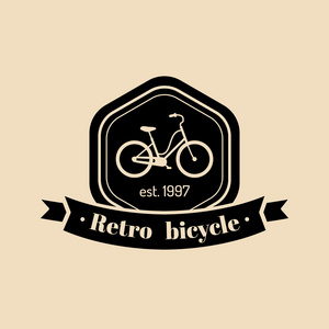 复古时髦自行车标志
