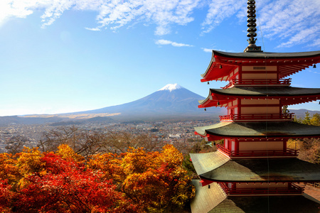 富士山与红塔在秋天