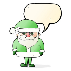 卡通快乐圣诞老人与讲话泡泡