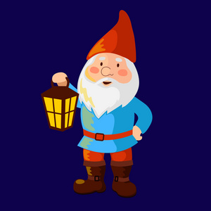 花园的 gnome 着灯笼