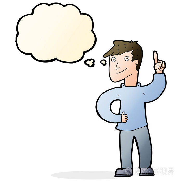 卡通漫画与思想泡泡的好点子的人