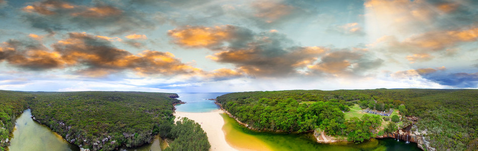新南威尔士皇家国家公园日落鸟瞰图澳大利亚