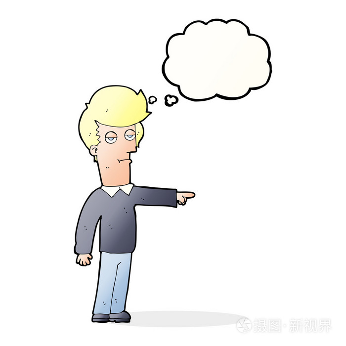 卡通漫画与思想泡泡的指点人