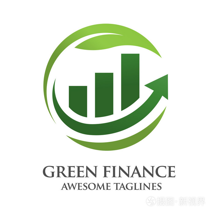 绿色金融标志矢量