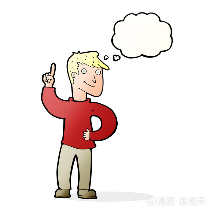 卡通漫画与思想泡泡的好点子的人