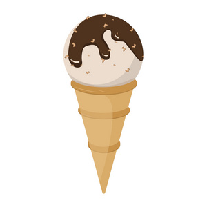 香草甜球的白色 巧克力清爽冰淇凌夏天食物矢量图