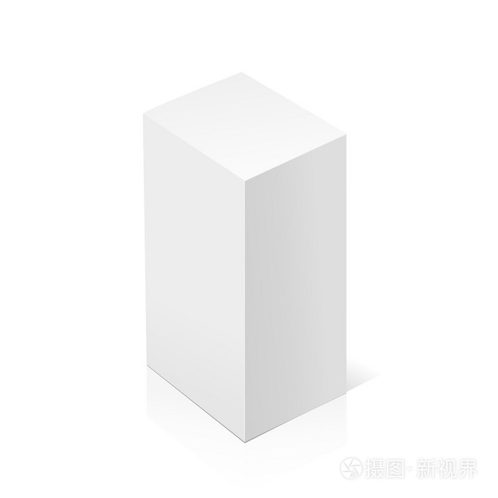 白色的现实三维矩形