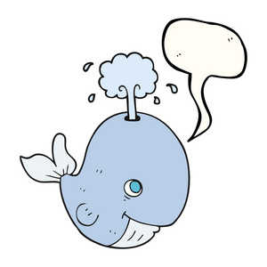 演讲泡沫卡通鲸鱼喷出的清水图片