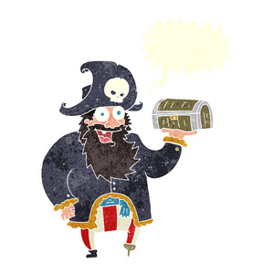 手绘复古卡通海盗船长图片