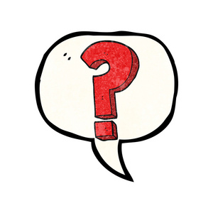 问号符号讲话泡泡质感的卡通问号符号插画