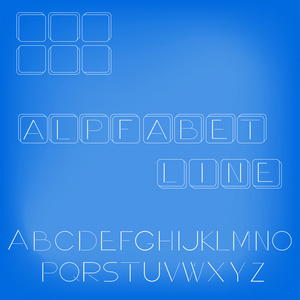 线性的风格在字母表中的字母的插图