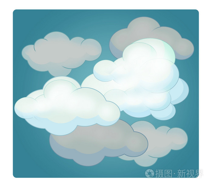 卡通场景与天气-多云