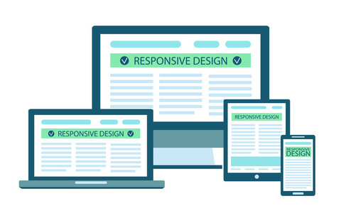 电子设备中响应式网站设计平面概念c