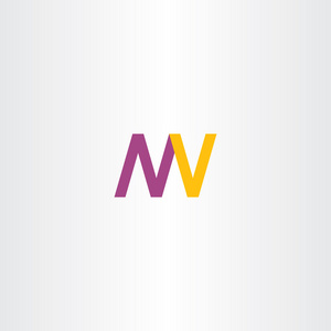 字母 n m w v 标志矢量图标