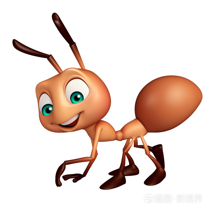 可爱的蚂蚁有趣的卡通人物