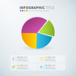 商业信息图表饼图统计与图标图片