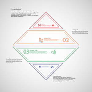 分为四个部分从双轮廓的菱形图模板