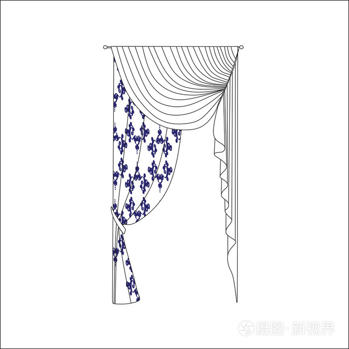 素描设计窗帘