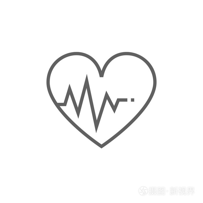 心与心电图线图标