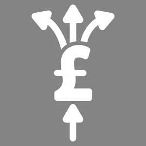 划分英镑付款平面矢量图标符号