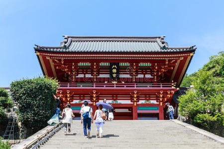 圣地 访客 镰仓 日本 观光者 宗教 外观 外部 楼梯 行走
