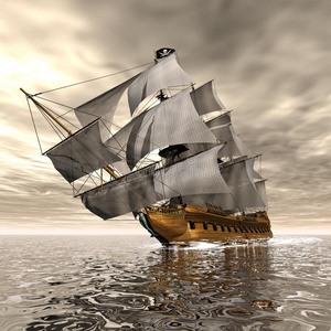 海盗船3d渲染