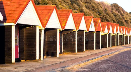 海滩小屋，伯恩茅斯，英国
