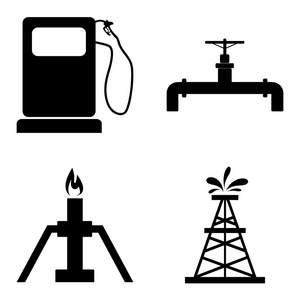 石油，汽油，石油图标集。矢量图