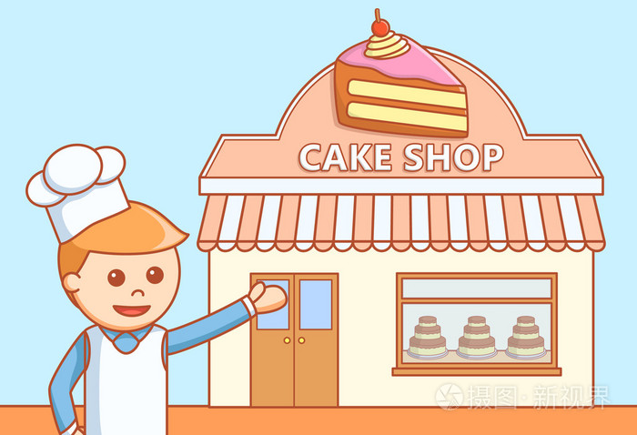 蛋糕店商店涂鸦插图插画-正版商用图片1mymuo-摄图新视界