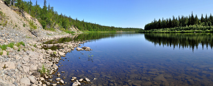 全景，野生乌拉尔河