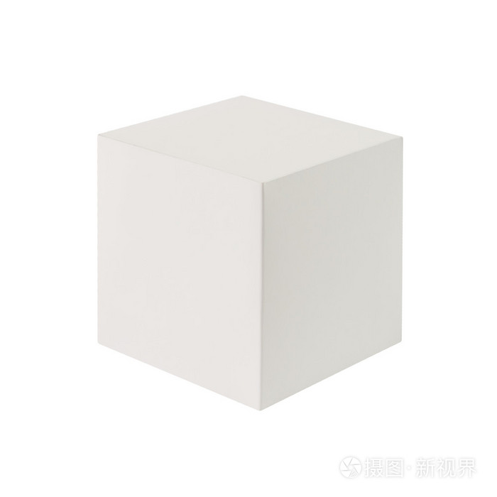 空白框 (3d 立方体) 孤立在白色背景上