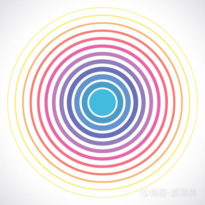 同心圆元素声音矢量图