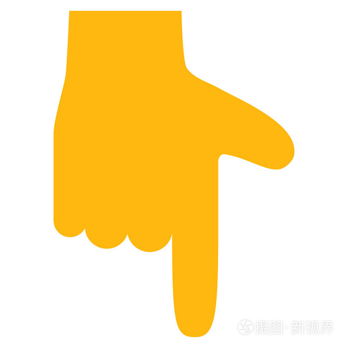 手形指针下平面向量象形图
