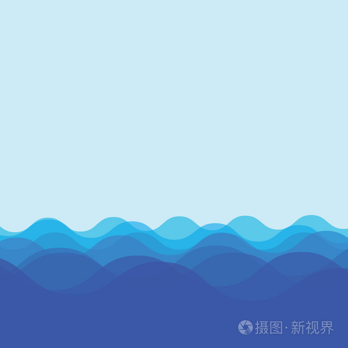 水波浪设计插画-正版商用图片1n00bl-摄图新视界