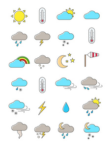 矢量天气预报图标集