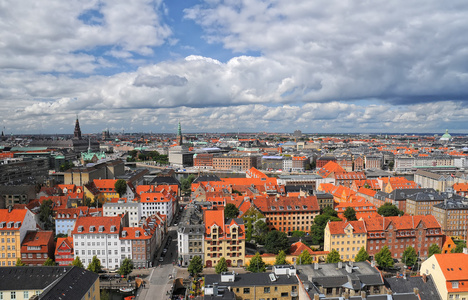 哥本哈根，丹麦的鸟瞰图