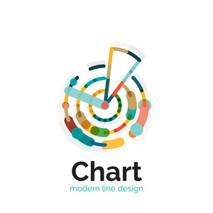细线图表标志设计。图图标现代彩色平面样式