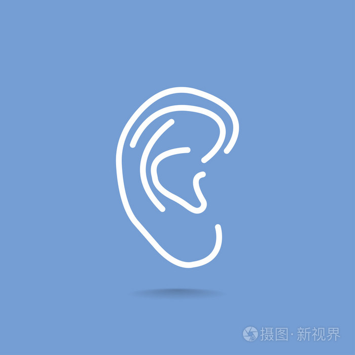 人类的耳朵图标插画-正版商用图片1n0voi-摄图新视界
