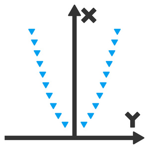 虚线的抛物线情节平面矢量符号图片