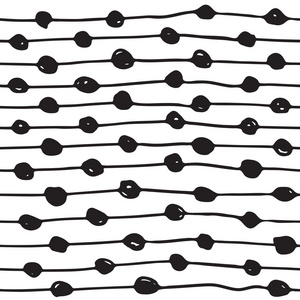 无缝图案与手绘素描点和线条。 巴格罗