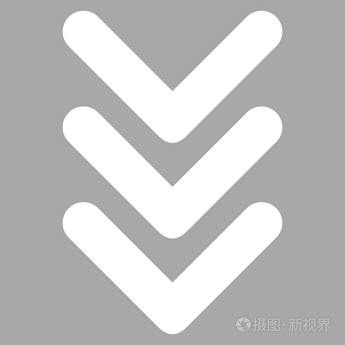 三箭头向下平面矢量象形文字