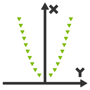 虚线的抛物线情节平面矢量符号图片