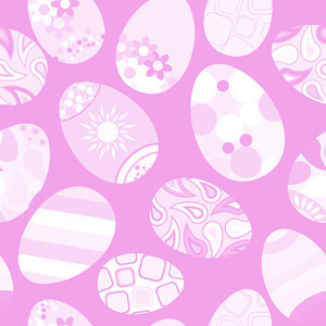 无缝模式的复活节彩蛋在粉红色的背景上