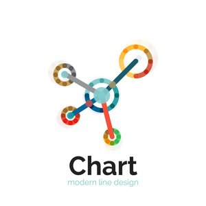 细线图表标志设计。图图标现代彩色平面样式