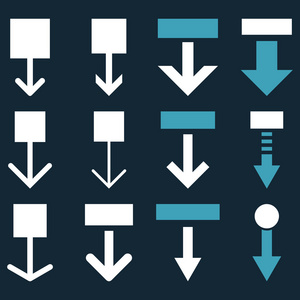 拉下矢量平面图标集插画