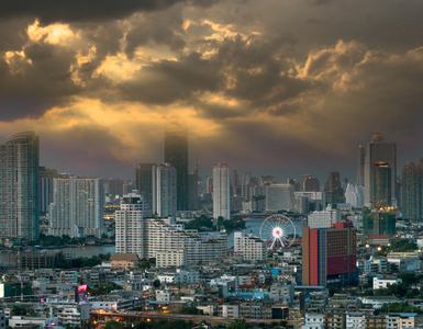 曼谷城市景观河视图