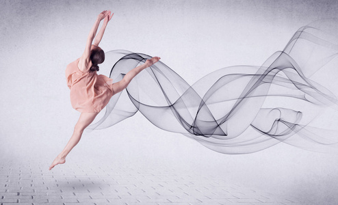 现代芭蕾舞表演带抽象漩涡