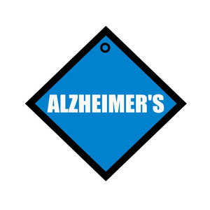 阿尔茨海默氏症白色方形的蓝色背景上的措辞