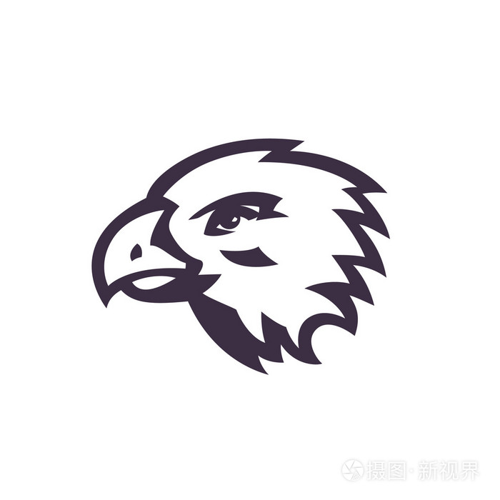 鹰头,标志设计隔离在白色