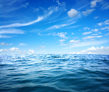 蓝色的大海水表面图片